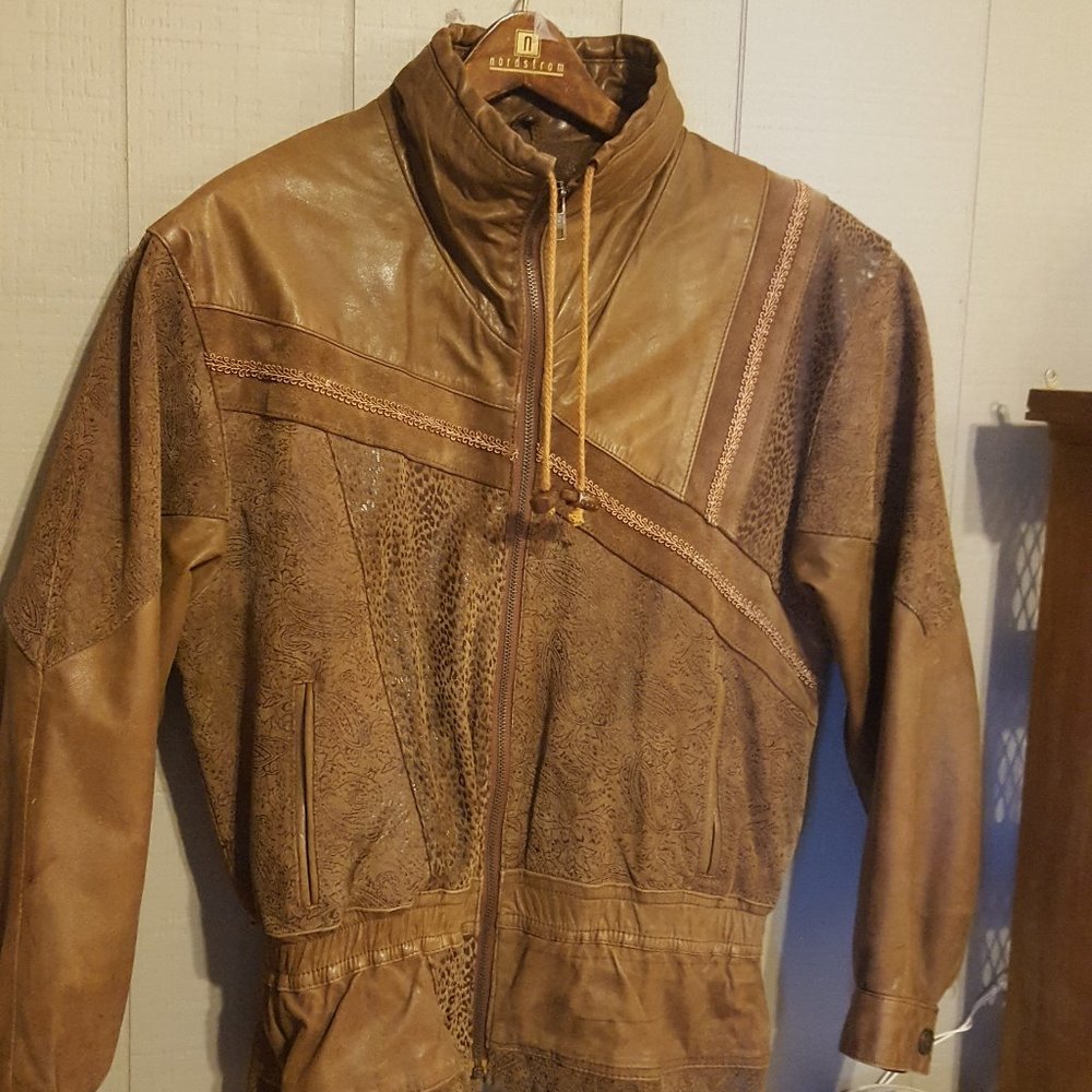 Vintage 80's 90's SANA Furs and Leather Jacket with Liner Small